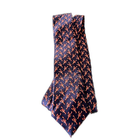 J.Crew Silk Lobster Print Tie - Picture 1 of 3